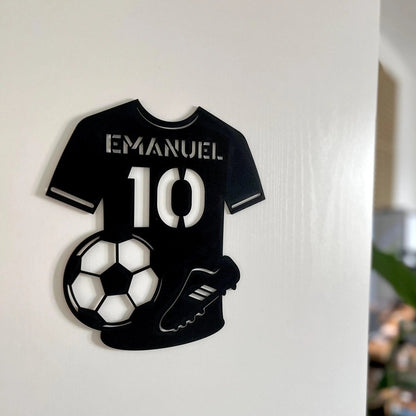 Türschild personalisiert | Sport Namensschild Holz - LaserArt Germany