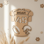 Türschild personalisiert | Sport Namensschild Holz - LaserArt Germany