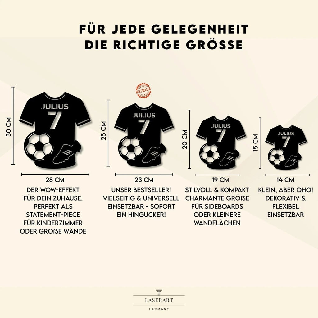 Türschild personalisiert | Sport Namensschild Holz - LaserArt Germany