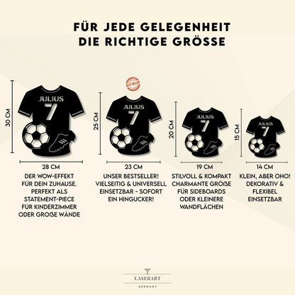 Türschild personalisiert | Sport Namensschild Holz - LaserArt Germany