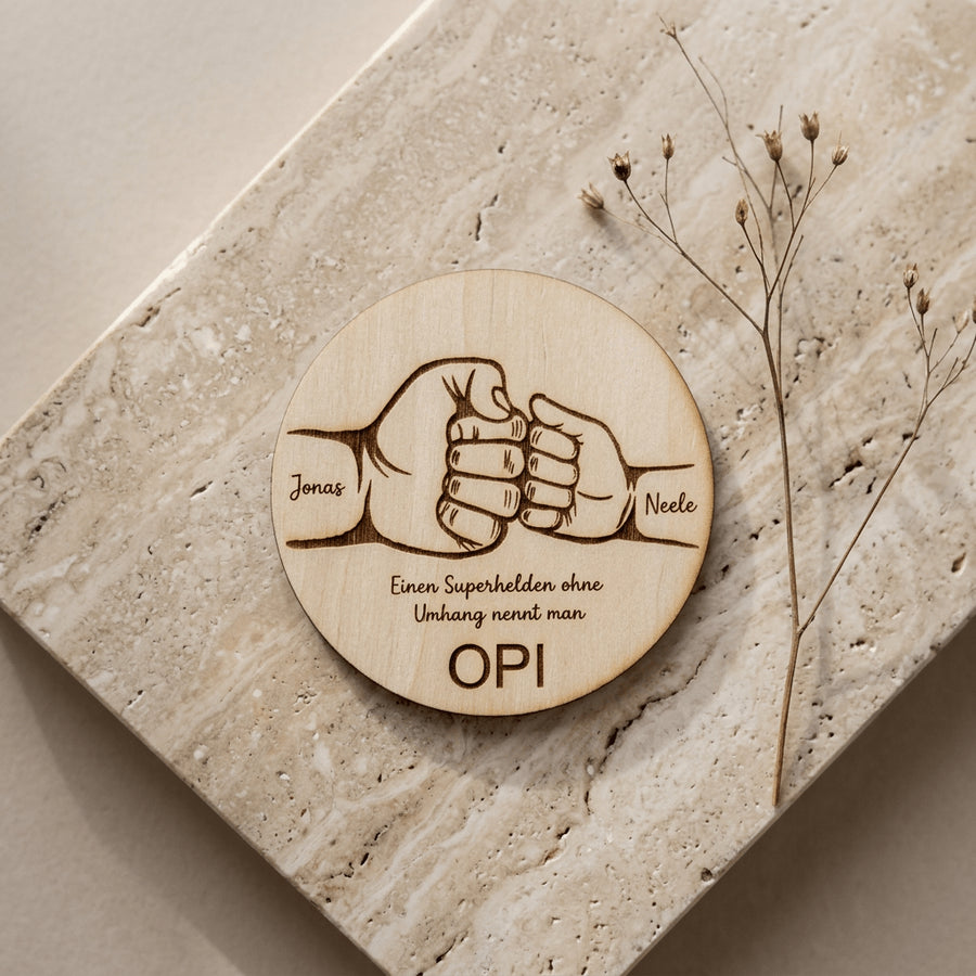 Vatertagsgeschenk Papa & Kids aus Holz | Hand in Hand - LaserArt Germany