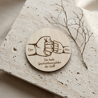 Vatertagsgeschenk Papa & Kids aus Holz Hand in Hand – Hauptansicht