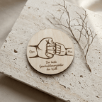 Vatertagsgeschenk Papa & Kids aus Holz Hand in Hand – Hauptansicht