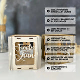 Windlicht personalisiert für Familie und Freunde zu Weihnachten - LaserArt Germany